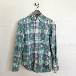 Polo Ralph Lauren Classic Fit Plaid Button Down Cotton Shirt Small